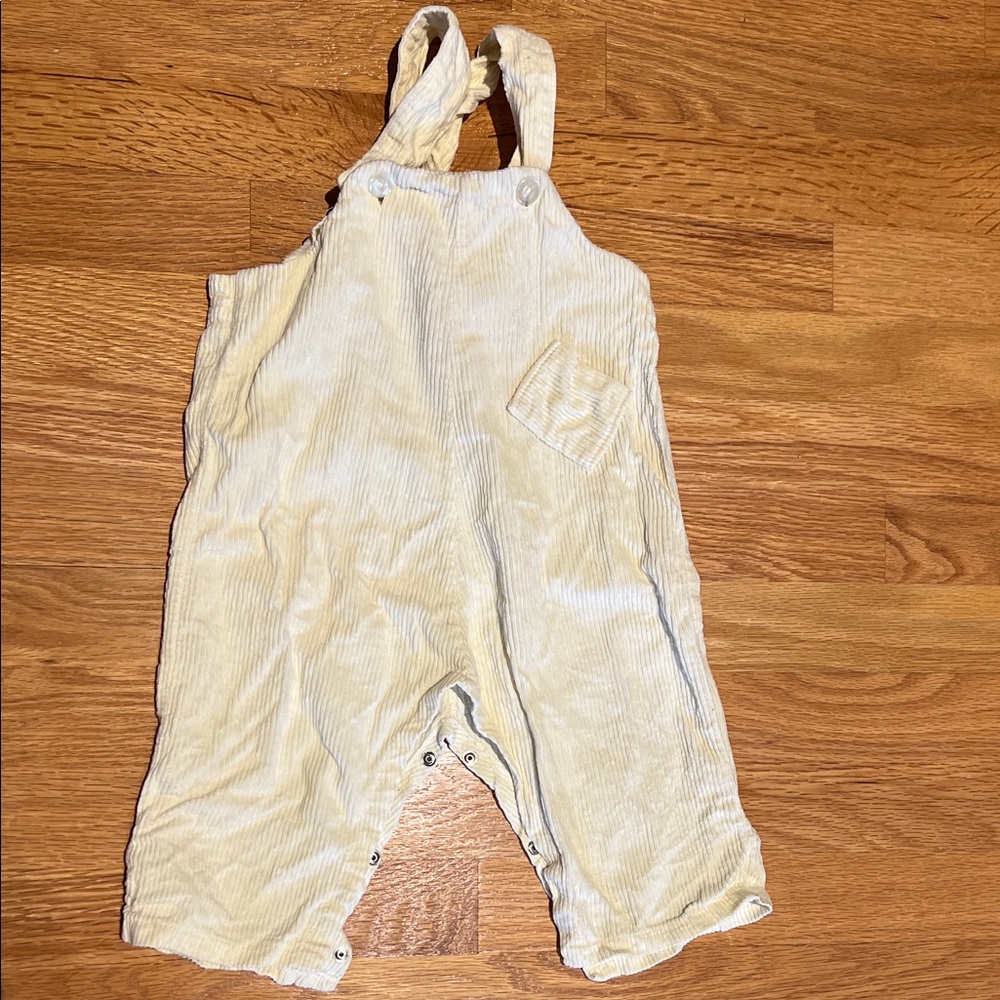 Vintage Neutral Cream Corduroy 12 months Kids Overalls